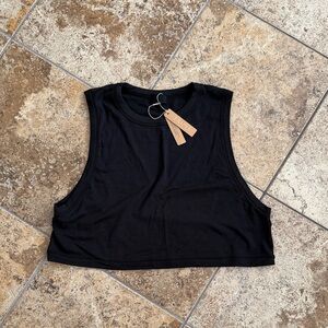 SKIMS Black muscle Crop Top